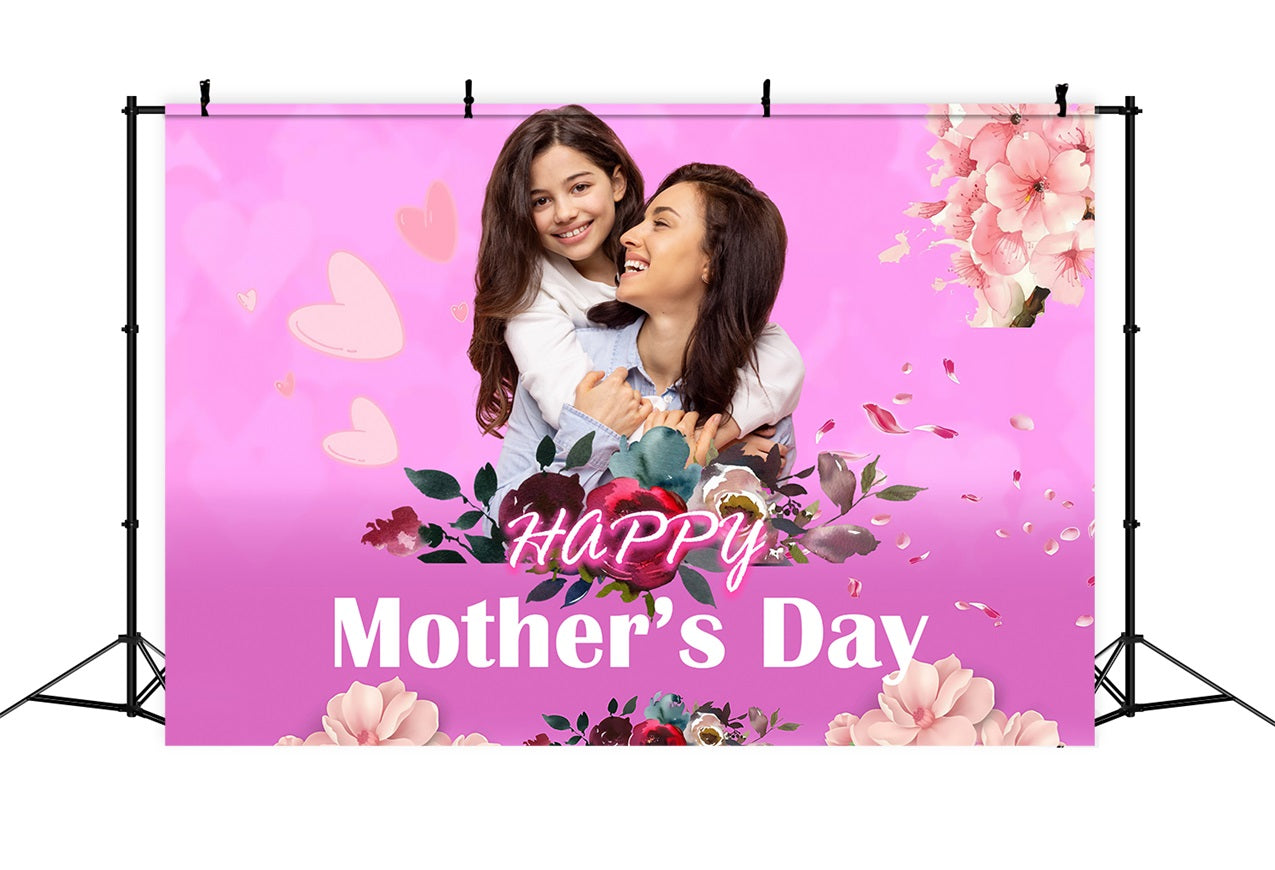 Mothers Day Backdrops Moments Surrounded Blooms Customized Backdrop MRR3-54
