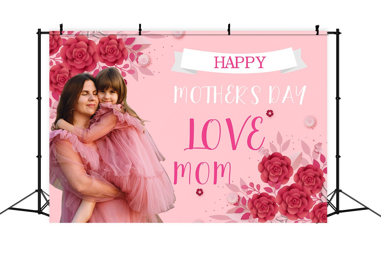 Mothers Day Backdrop Blossoming Love Floral Personalized Backdrop MRR3-59