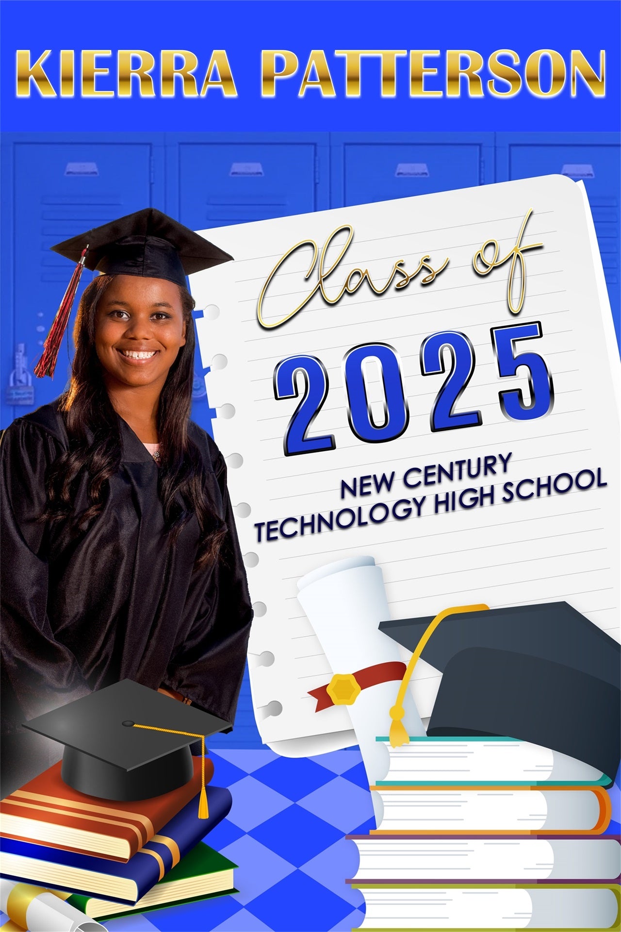 Customized Graduation Backdrop Academic Books Cap Graduation Party Backdrop MRR4-20