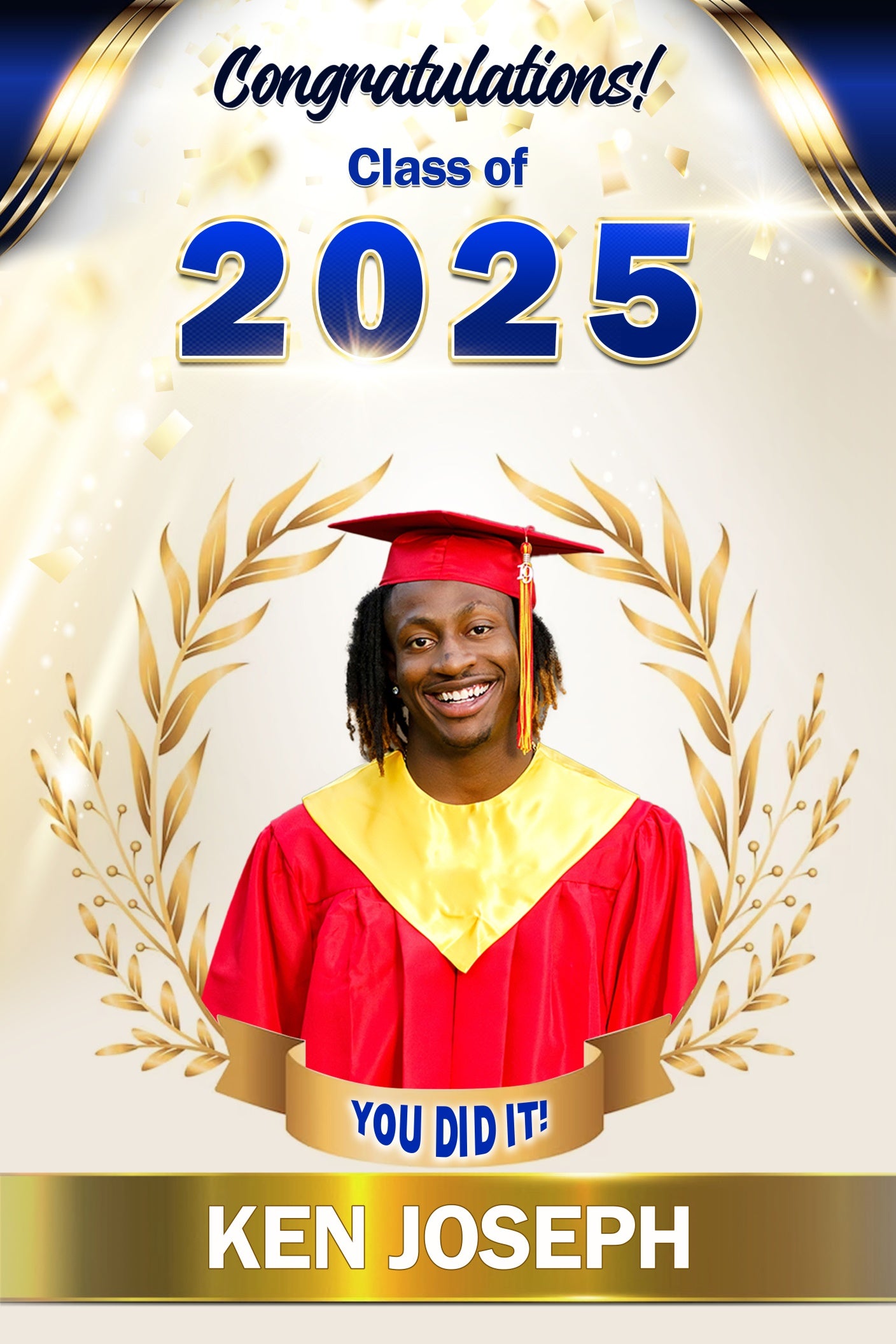 Custom Graduation Backdrops Sparkling White Graduation Party Backdrop MRR4-31