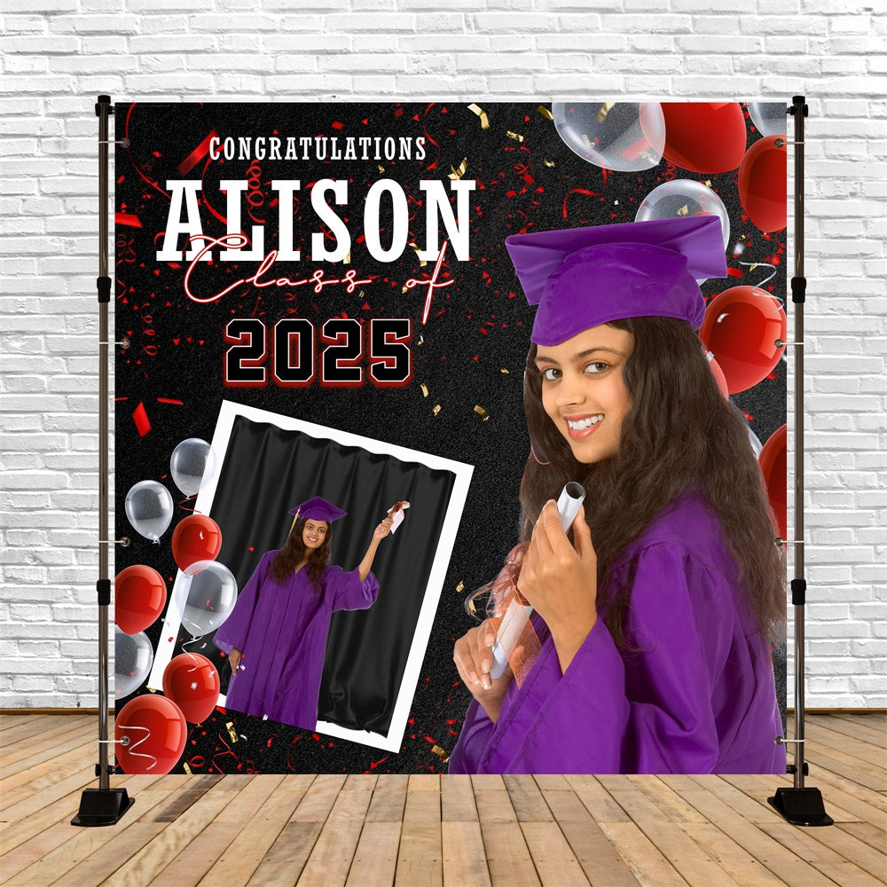 Graduation Backdrop Balloon Cheers Customized Party Graduation Backdrop MRR6-13
