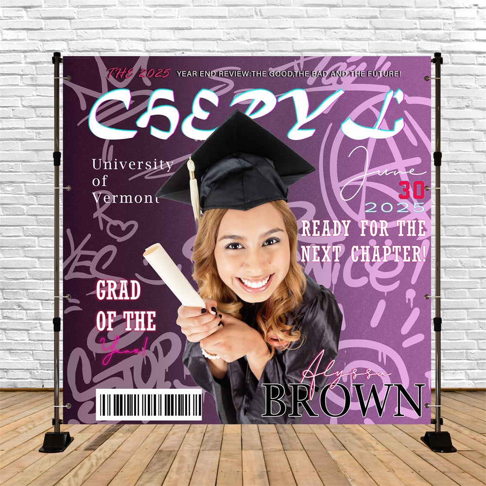Customized Graduation Backdrop Magazine Style Party Graduation Backdrop MRR6-14