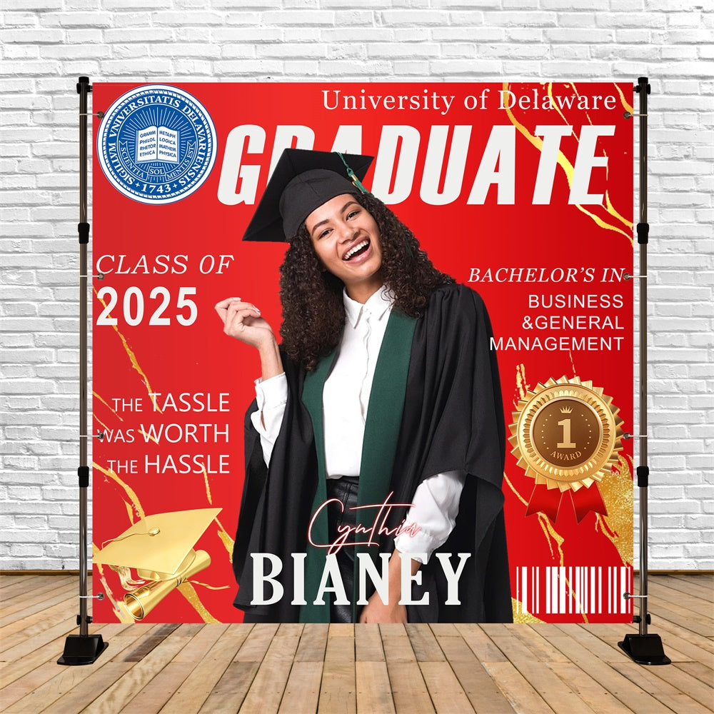 Backdrop Graduation Magazine Cover Customized Party Graduation Backdrop MRR6-18