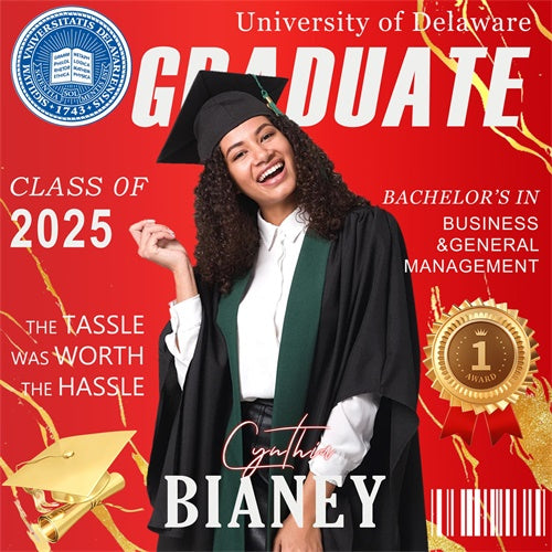 Backdrop Graduation Magazine Cover Customized Party Graduation Backdrop MRR6-18