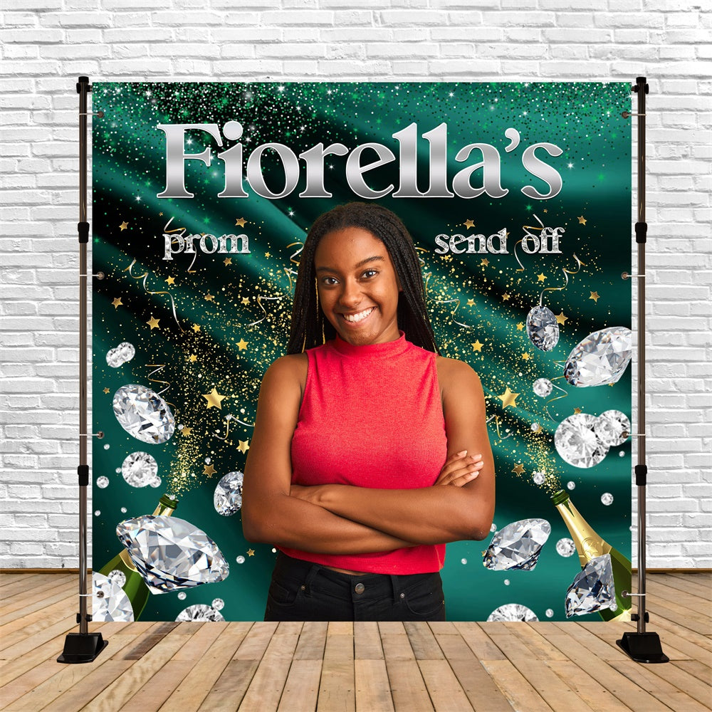 Prom Photo Backdrops Diamond Champagne Custom Party Graduation Backdrop MRR6-28