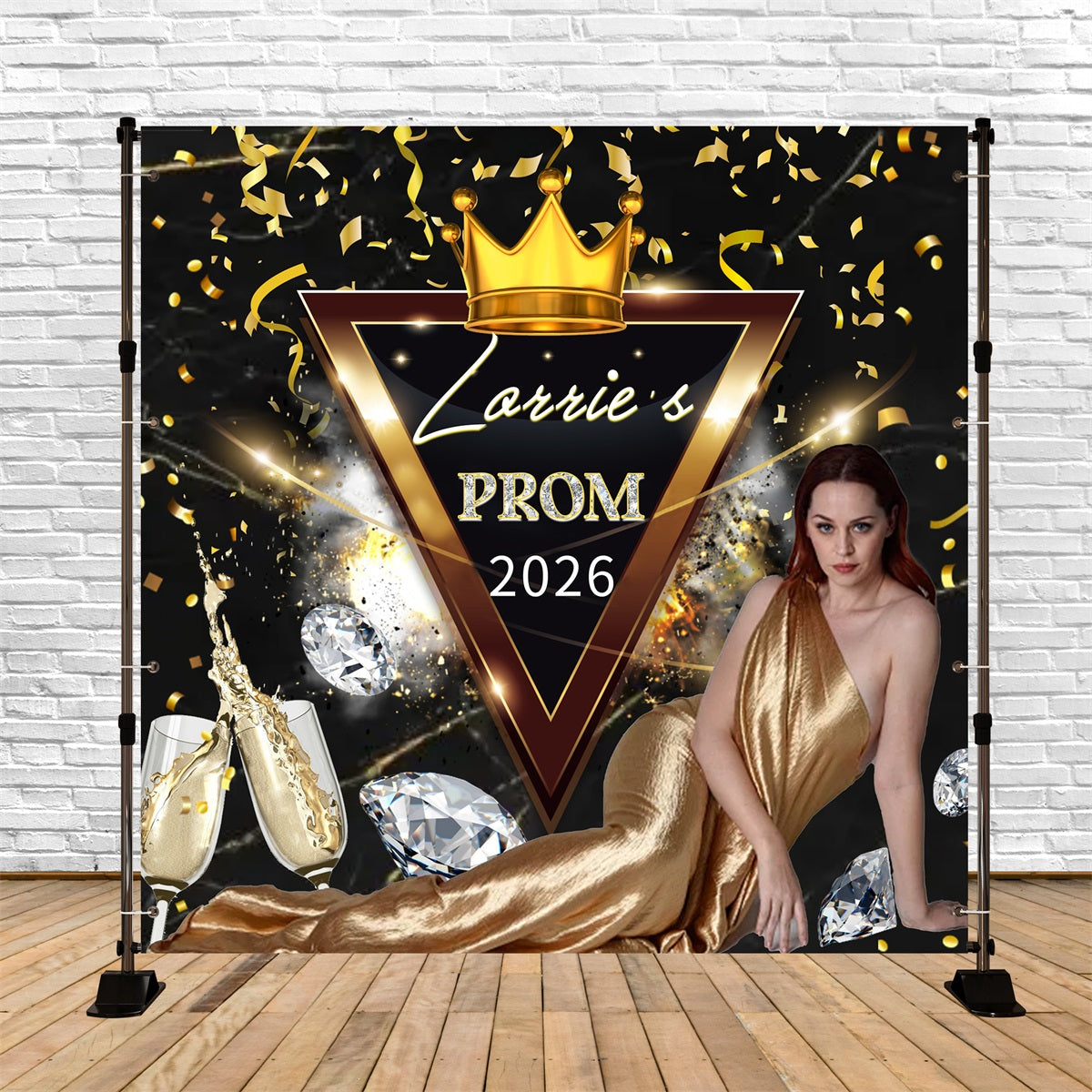 Prom Backdrops Champagne Night Shine Personalized Party Graduation Backdrop MRR6-31