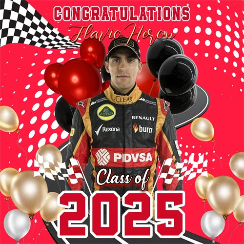 2025 Graduation Backdrop Racing Glory Customized Party Graduation Backdrop MRR6-37