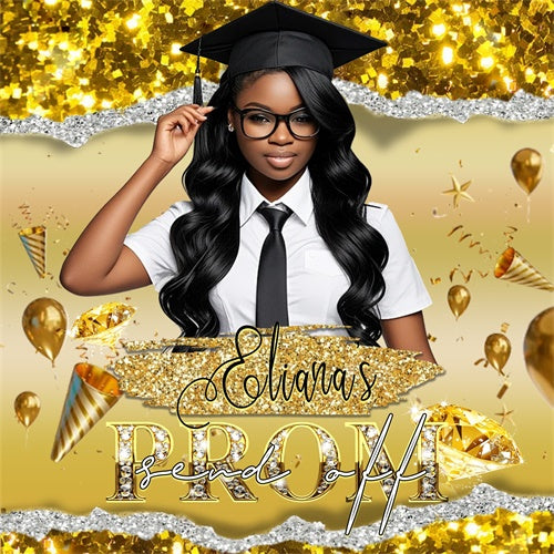 Prom Photo Backdrop Spark Confetti Personalized Party Graduation Backdrop MRR6-5