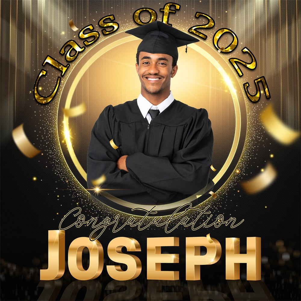 2025 Graduation Backdrop Golden Halo Custom Party Graduation Backdrop MRR6-7