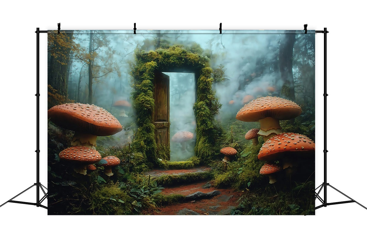 Backdrop Enchanted Forest Moss Gate Mushroom Backdrop MRR7-100