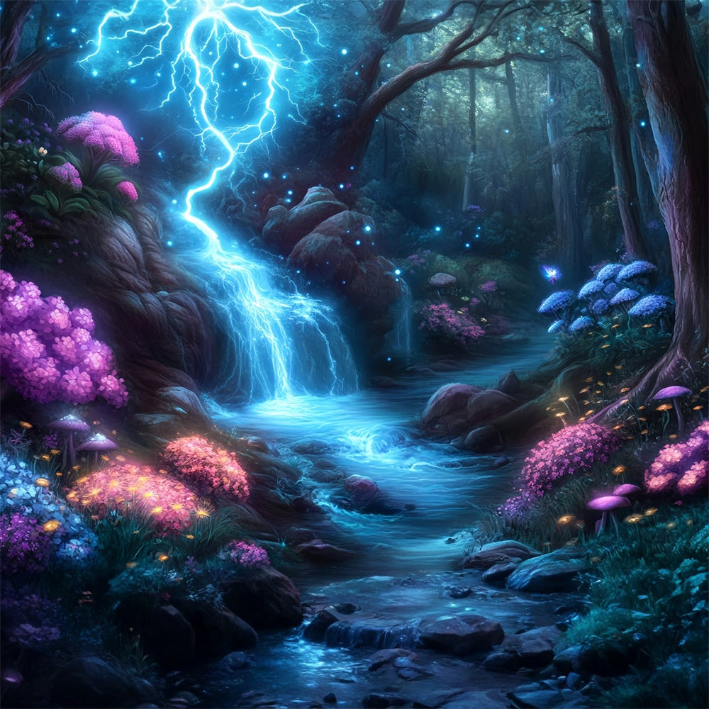 Magical Forest Backdrop Glowing Thunder Cascade Backdrop MRR7-101