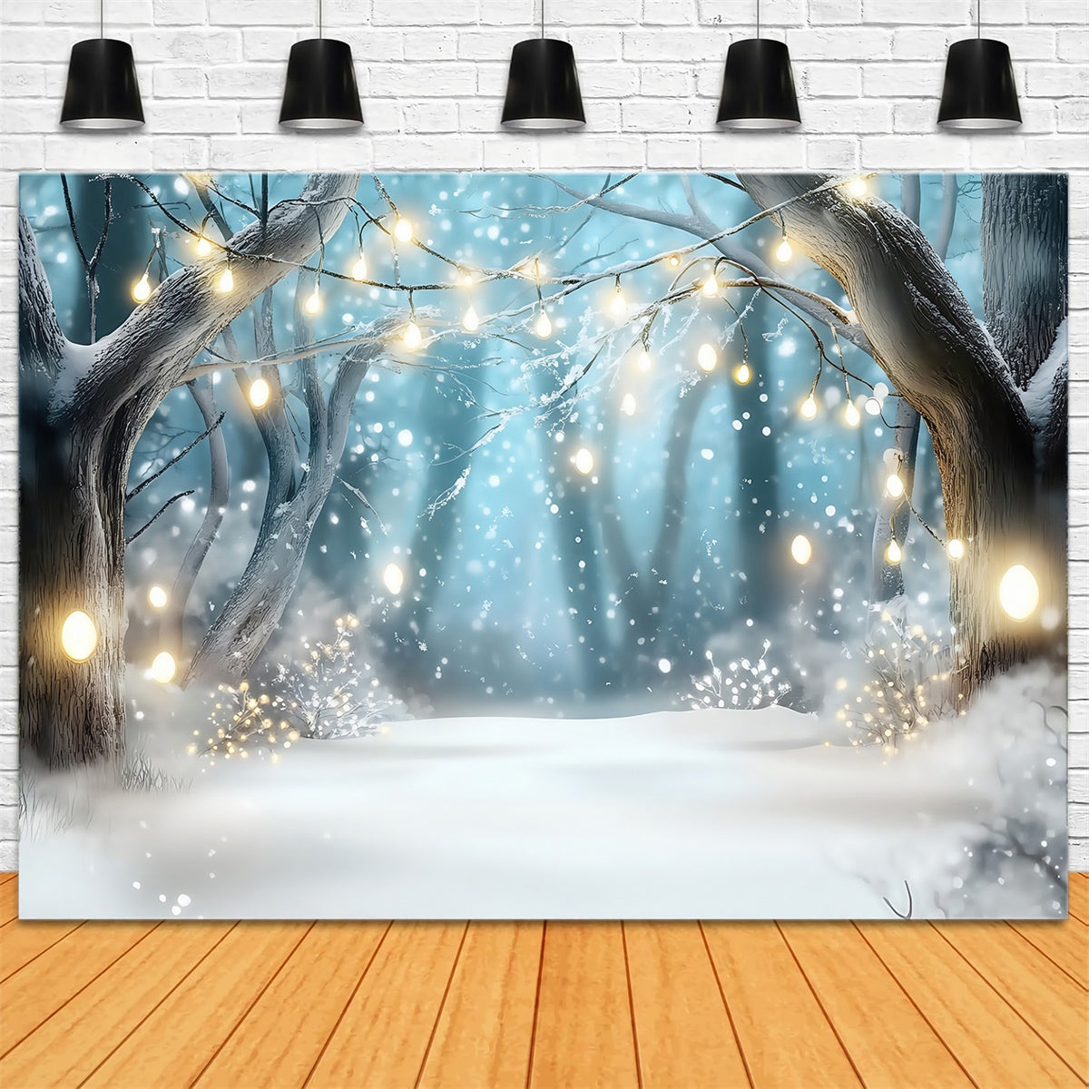 Winter Forest Backdrop Enchanted Snow Glow Backdrop MRR7-108