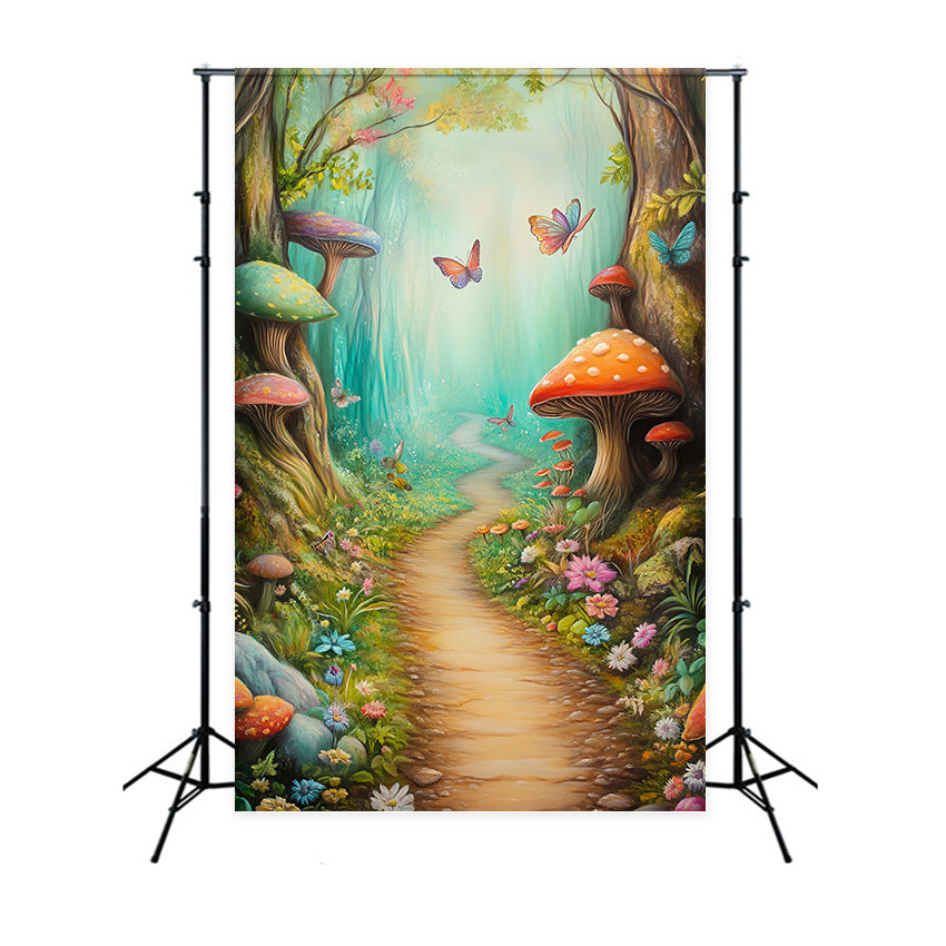 Fairy Forest Backdrop Butterfly Trail Mushroom Backdrop MRR7-110