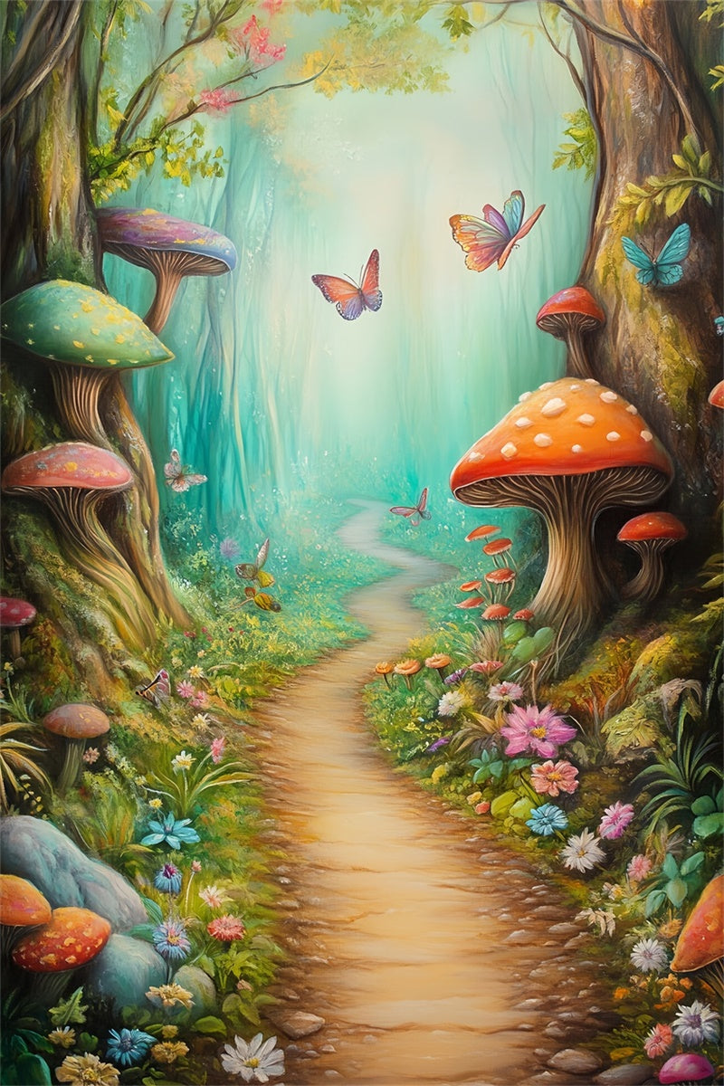 Fairy Forest Backdrop Butterfly Trail Mushroom Backdrop MRR7-110