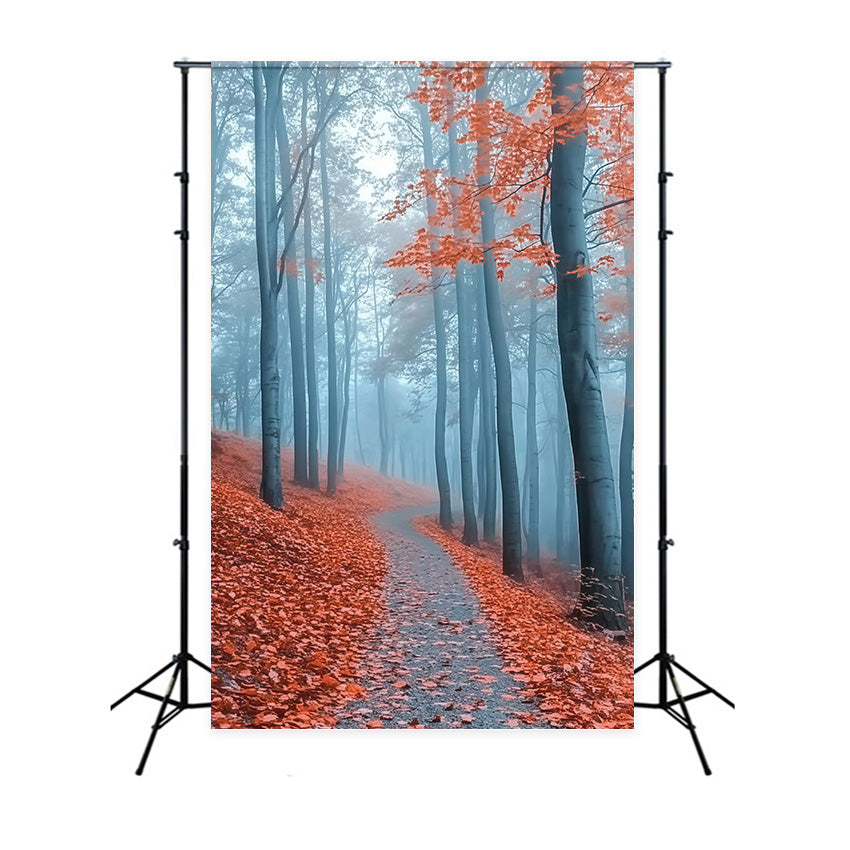 Autumn Forest Backdrop Misty Crimson Path Backdrop MRR7-112