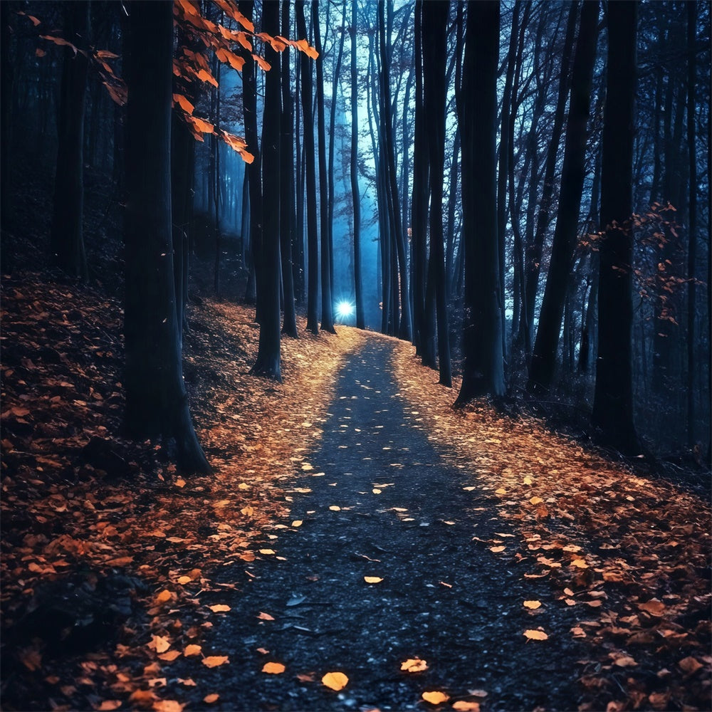 Night Forest Backdrop Golden Leaf Twilight Backdrop MRR7-113