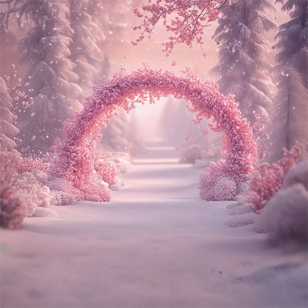 Winter Wonderland Backdrop Pink Blossom Snow Backdrop MRR7-150