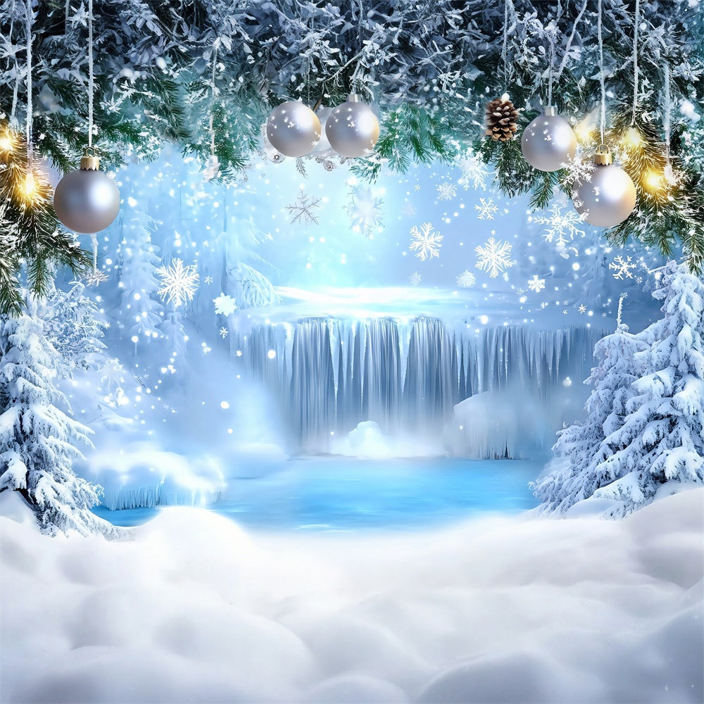 Winter Wonderland Backdrop Frozen Waterfall Backdrop MRR7-168