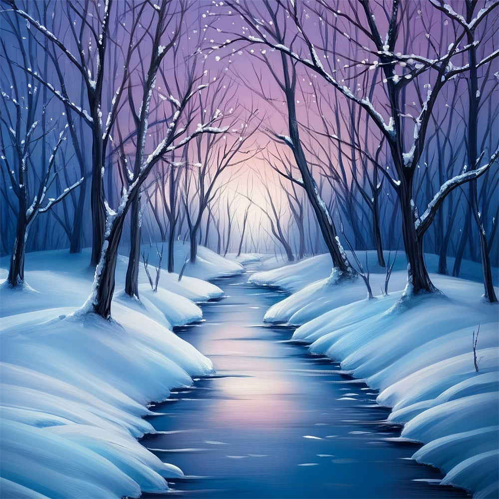 Winter Forest Backdrop Ice River Dream Backdrop MRR7-177