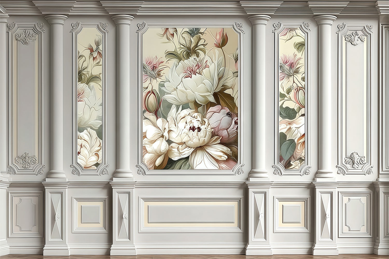 Rococo Backdrop Garden Carved Vintage Wall Backdrop MRR7-216