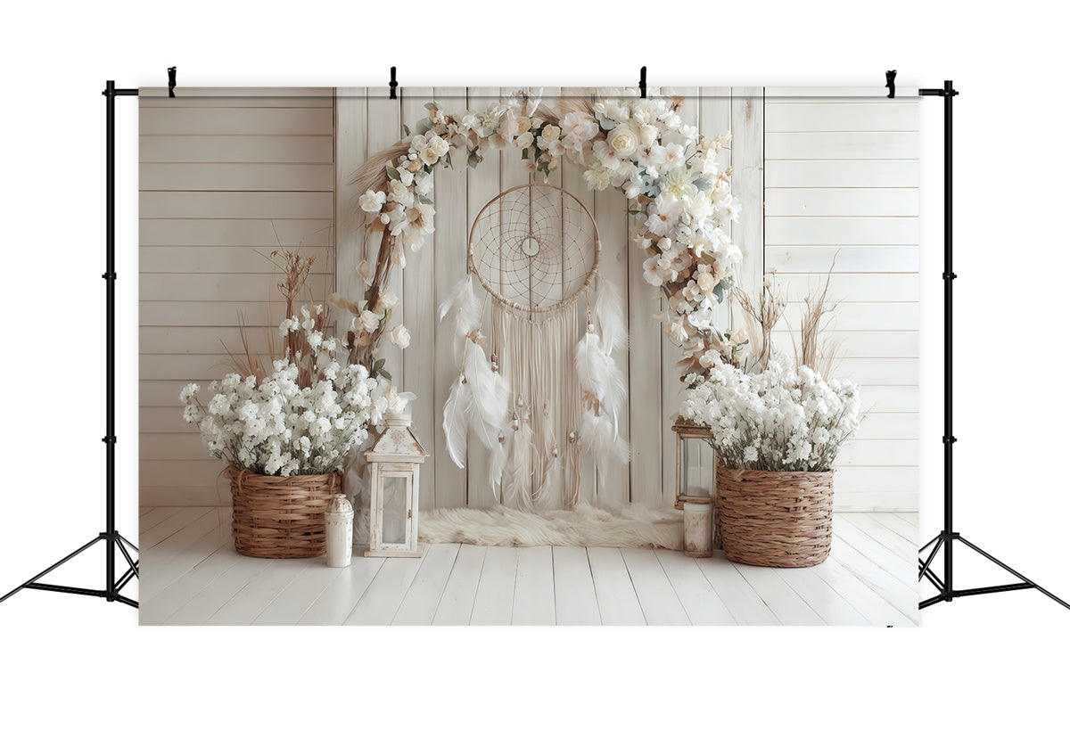 Boho Backdrop Photography Charm Floral Wood Backdrop MRR7-264