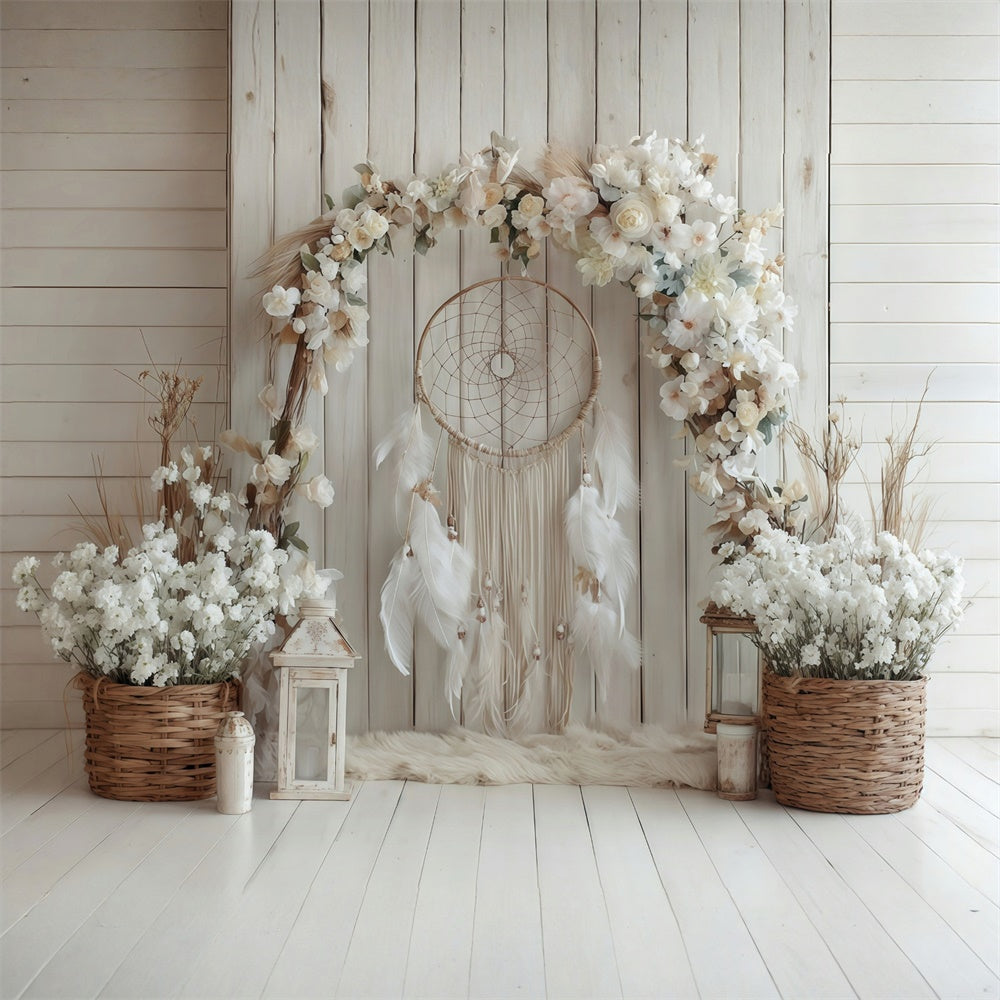 Boho Backdrop Photography Charm Floral Wood Backdrop MRR7-264