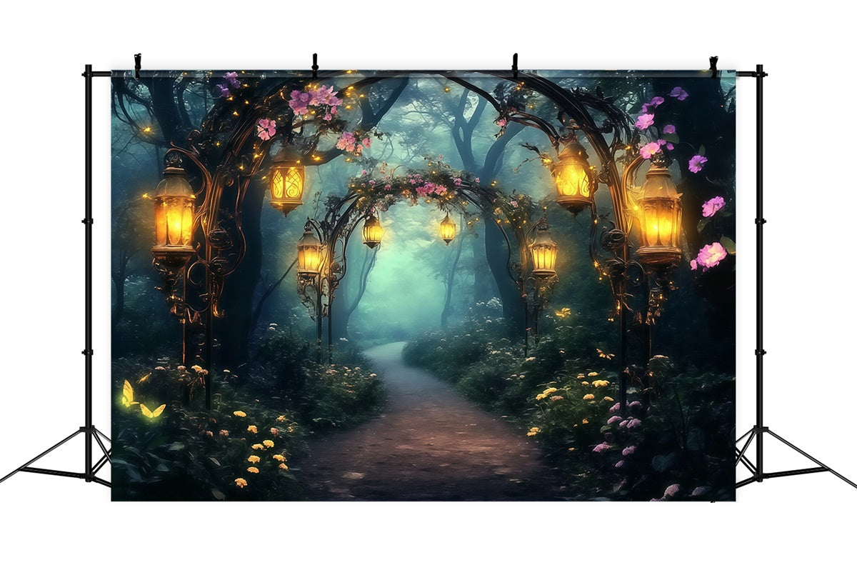 Enchanted Forest Backdrops Floral Arch Glow Backdrop MRR7-96