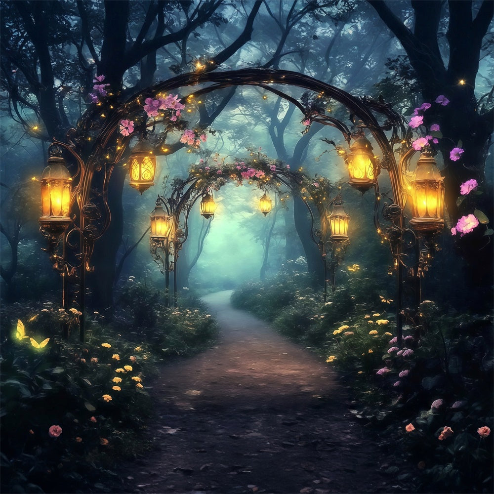 Enchanted Forest Backdrops Floral Arch Glow Backdrop MRR7-96