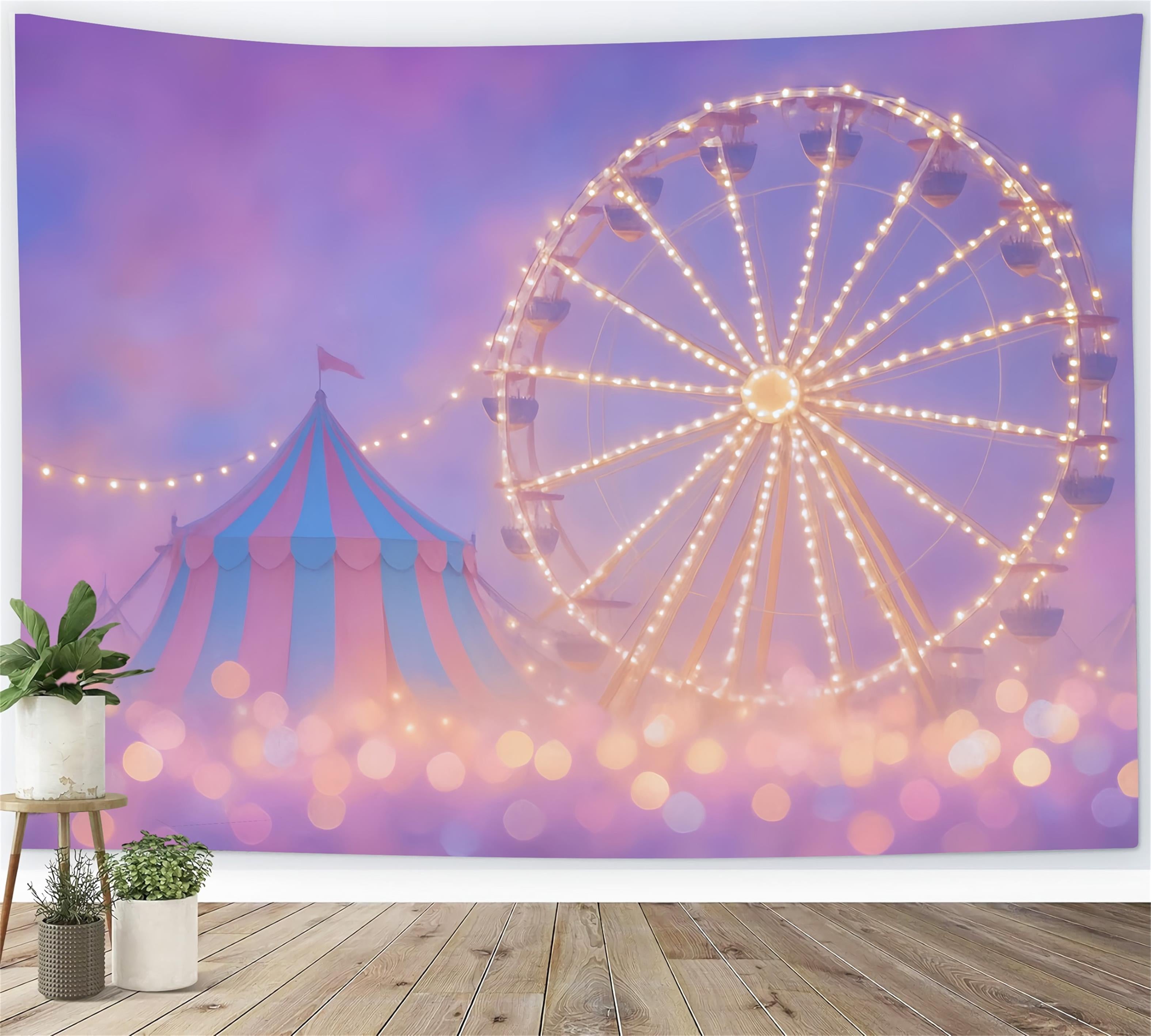 Circus Backdrop Carnival Ferris Wheel Tent Lights Children Backdrops MRR9-35