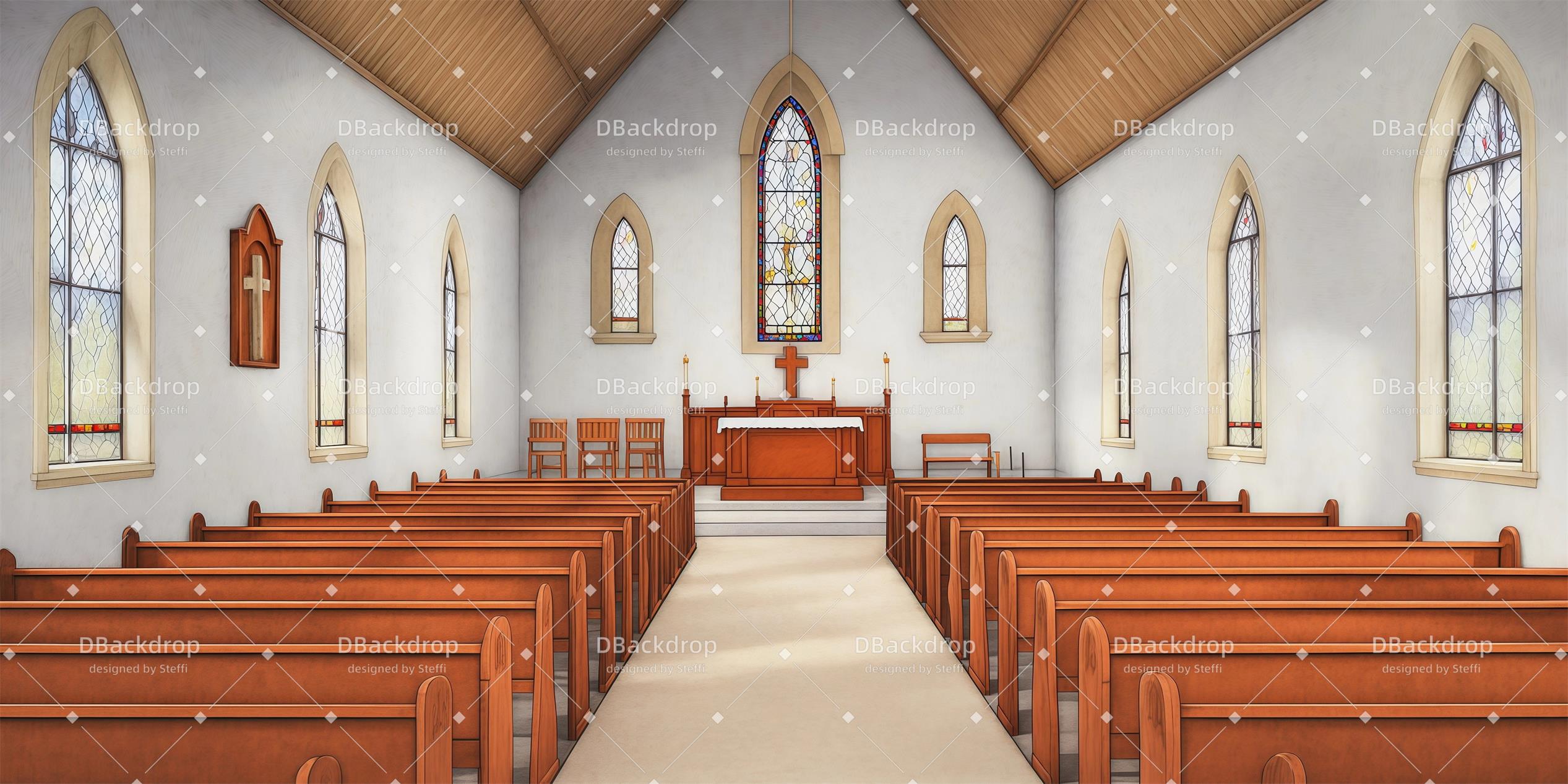 Stage Set Backdrop Monastery Interior Scenery Backdrops for Theater CSH59-T73