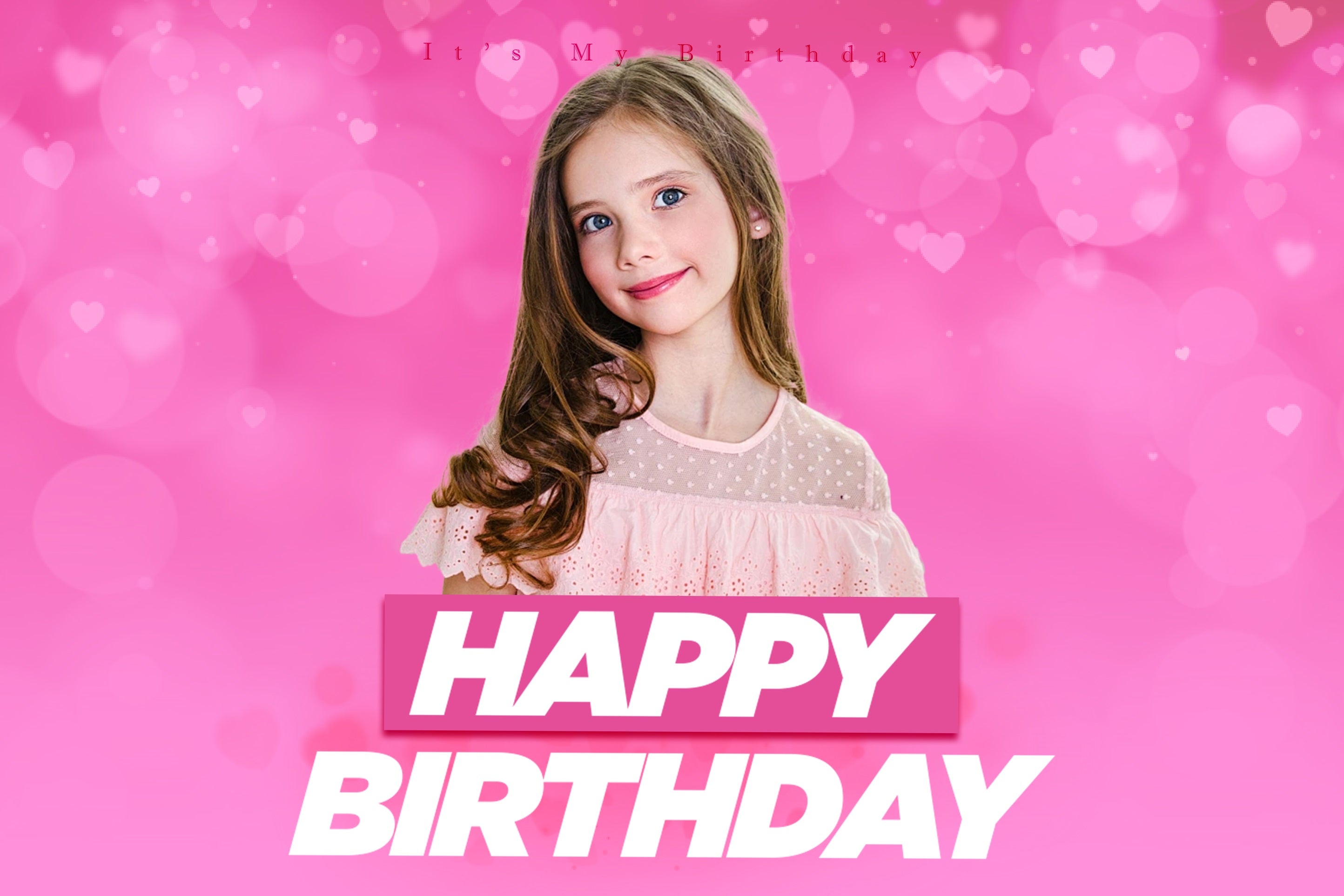 Customised Birthday Backdrop Lovely Pink Theme Backdrop Design RR1-107