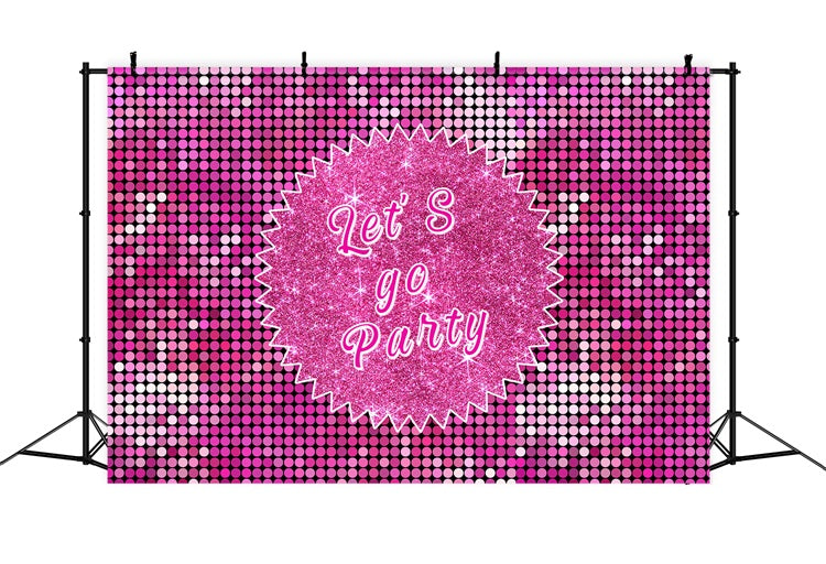 Personalized Backdrop For Birthday Glitzy Pink Sequin Backdrop RR1-55