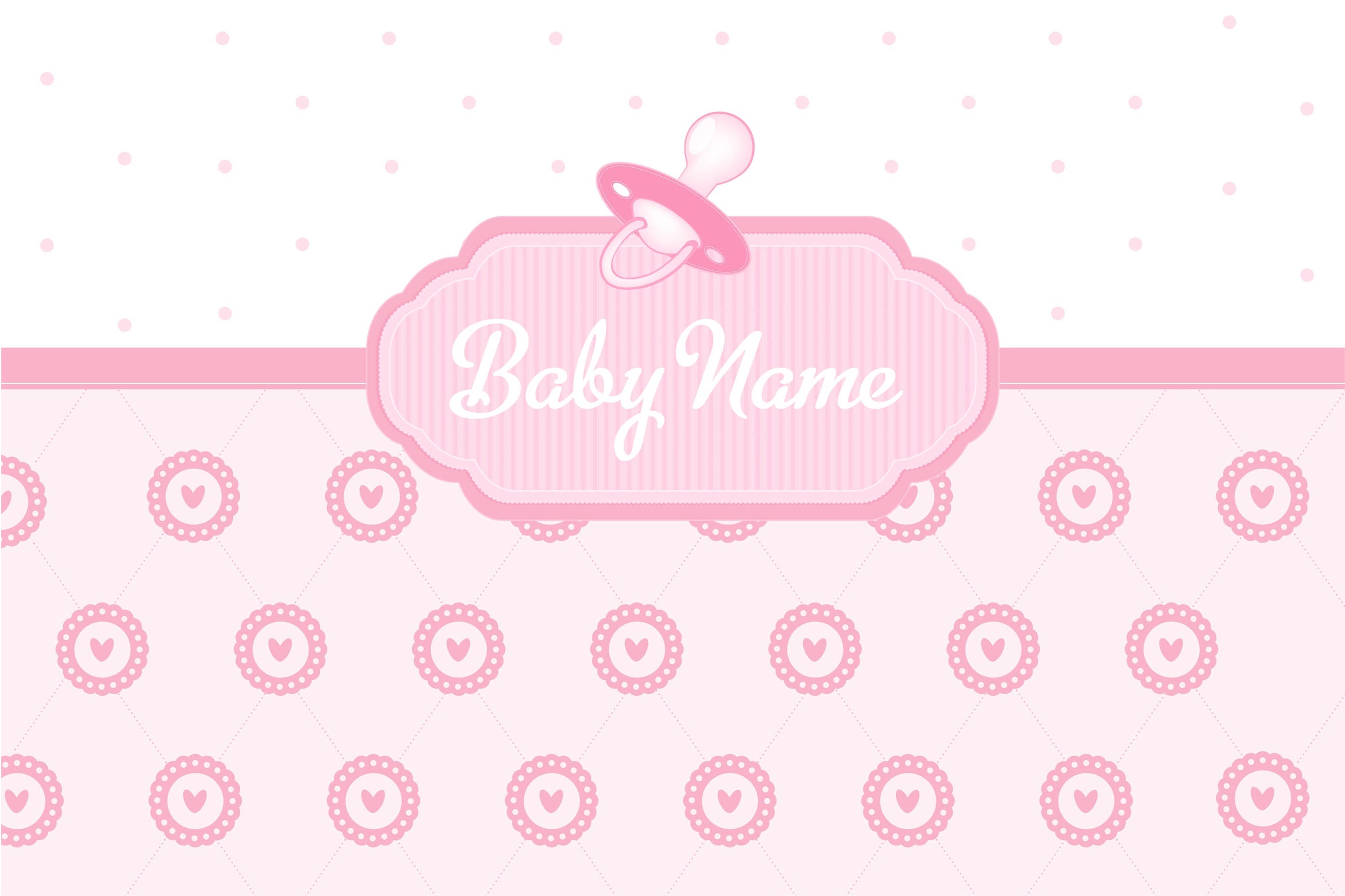 Custom Name Birthday Backdrop Pink Baby Theme Backdrop RR12-90