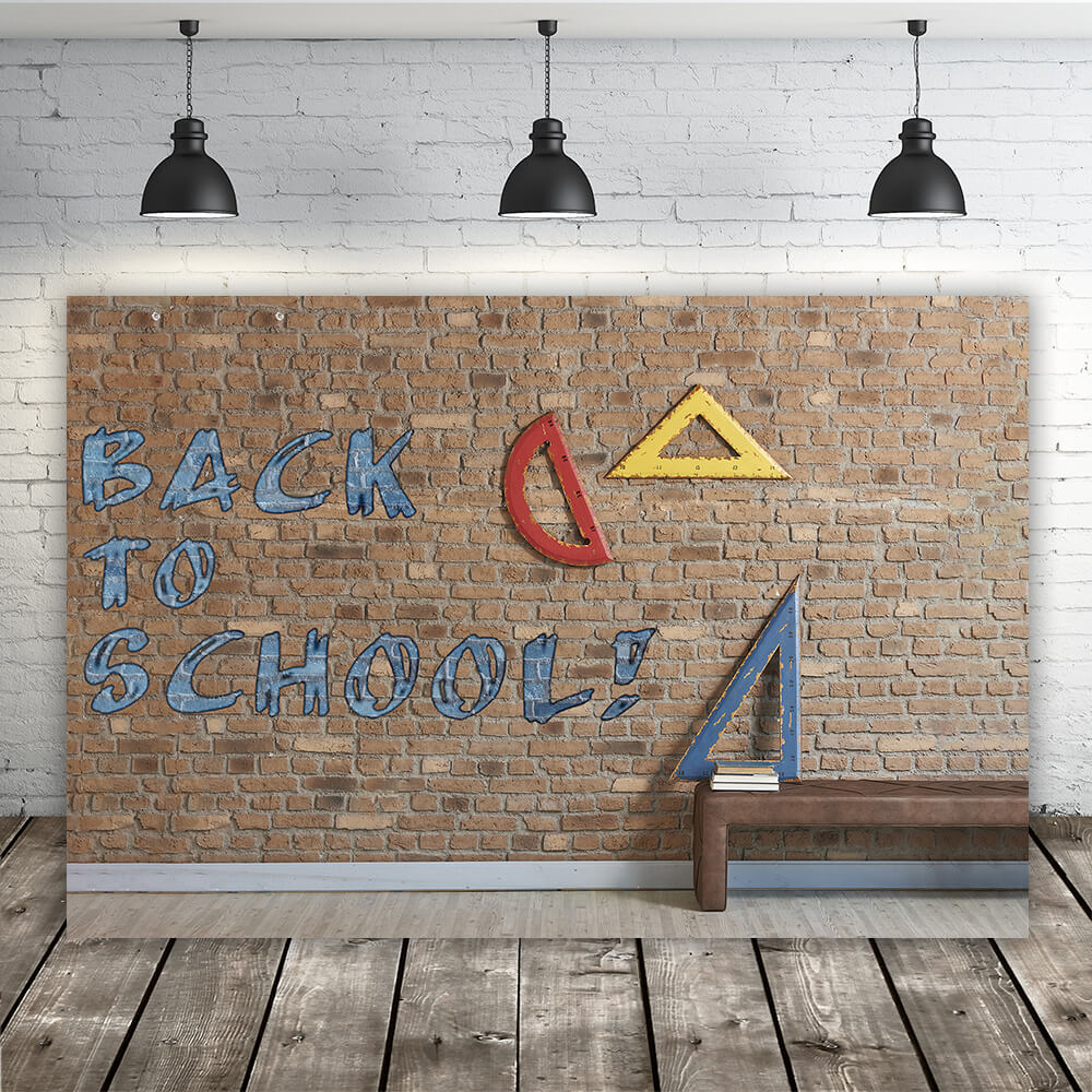 Back to School Rulers Brick Wall Backdrop RR6-29