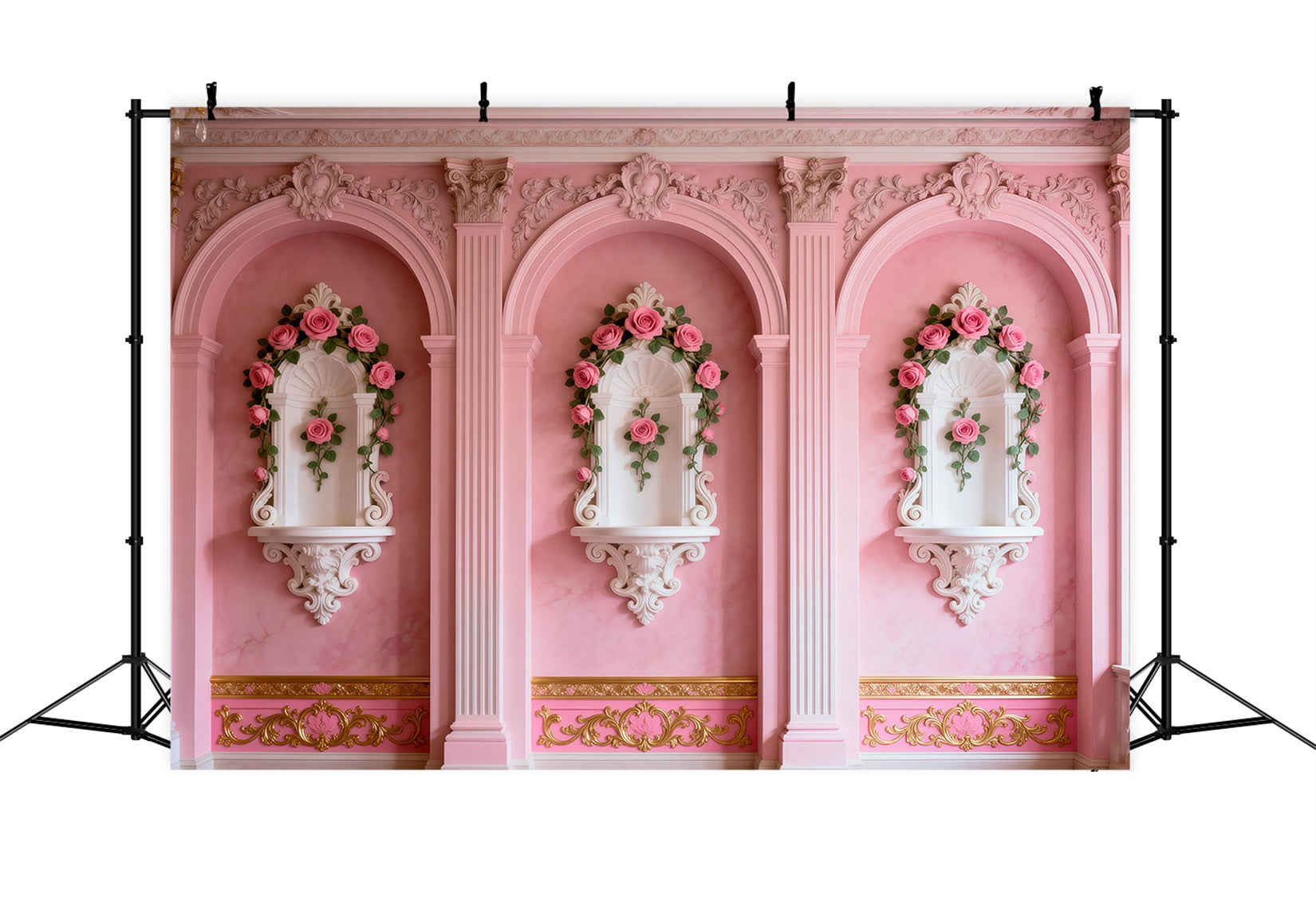 Boudoir Photography Backdrops Blush Rose Alcove Arches Vintage Wall Backdrop RR62-97