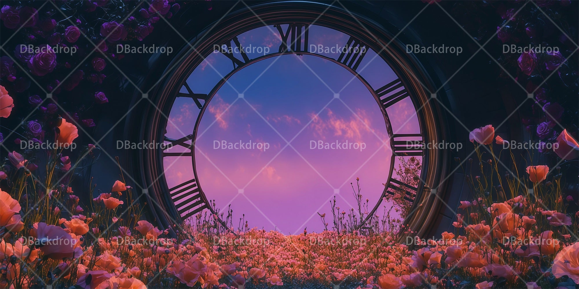 Theater Backdrop Poppy Field Scenery Backdrops For Theater RR66-T106