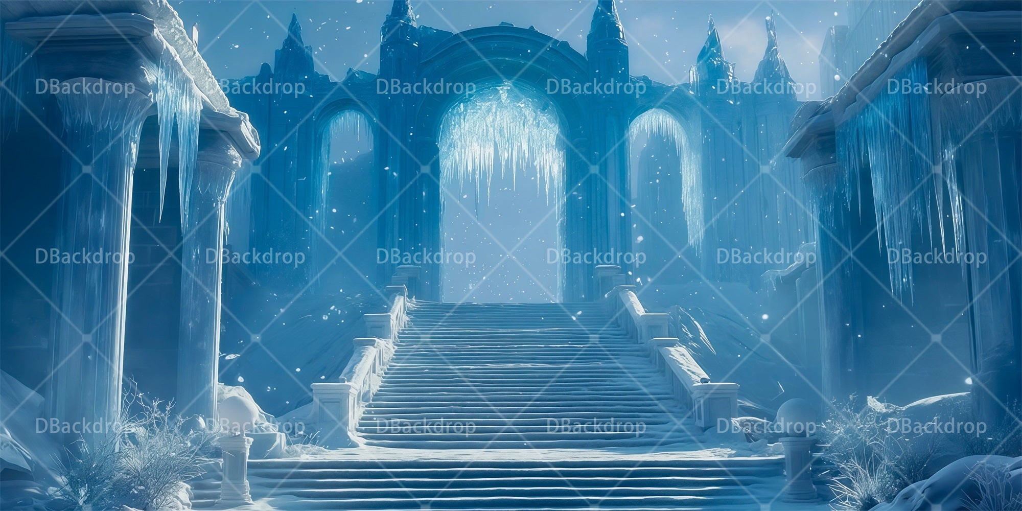 Stage Backdrop Ideas Frozen Palace Staircase Movie Theater Backdrop RR66-T111