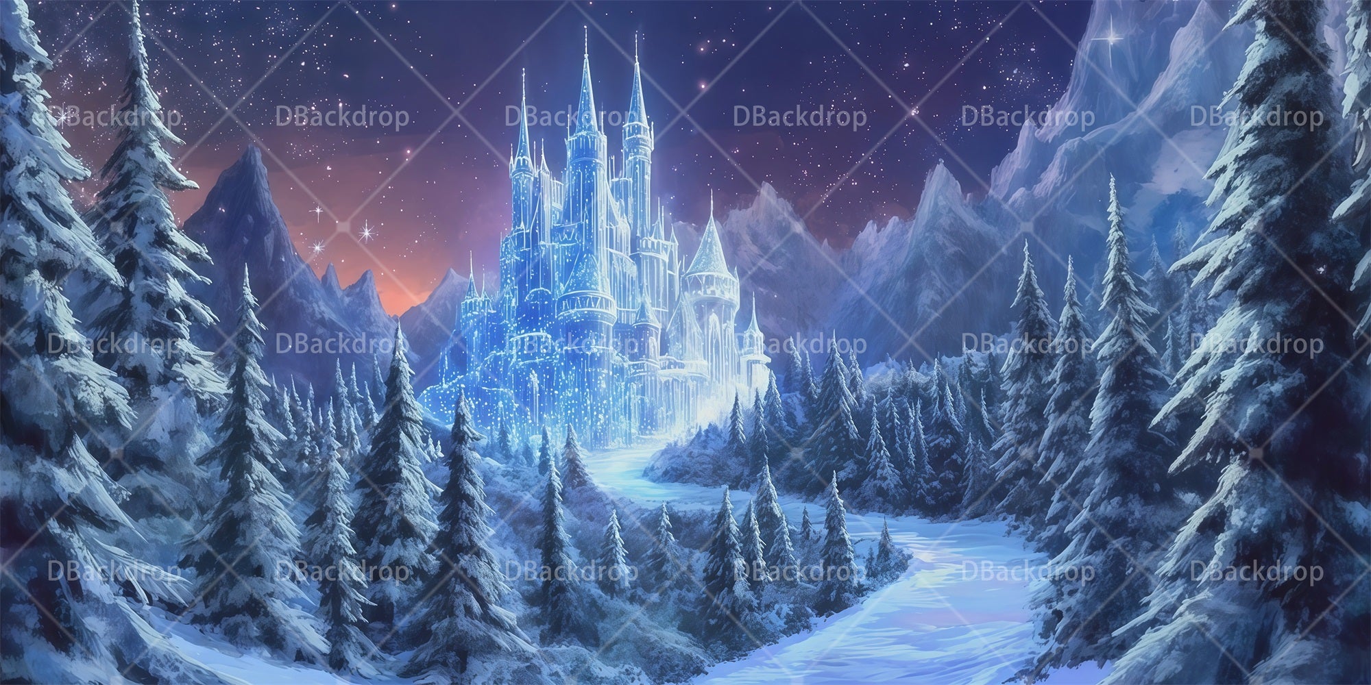 Large Stage Backdrops Freezing Winter Wonderland Theater Backdrops RR66-T115