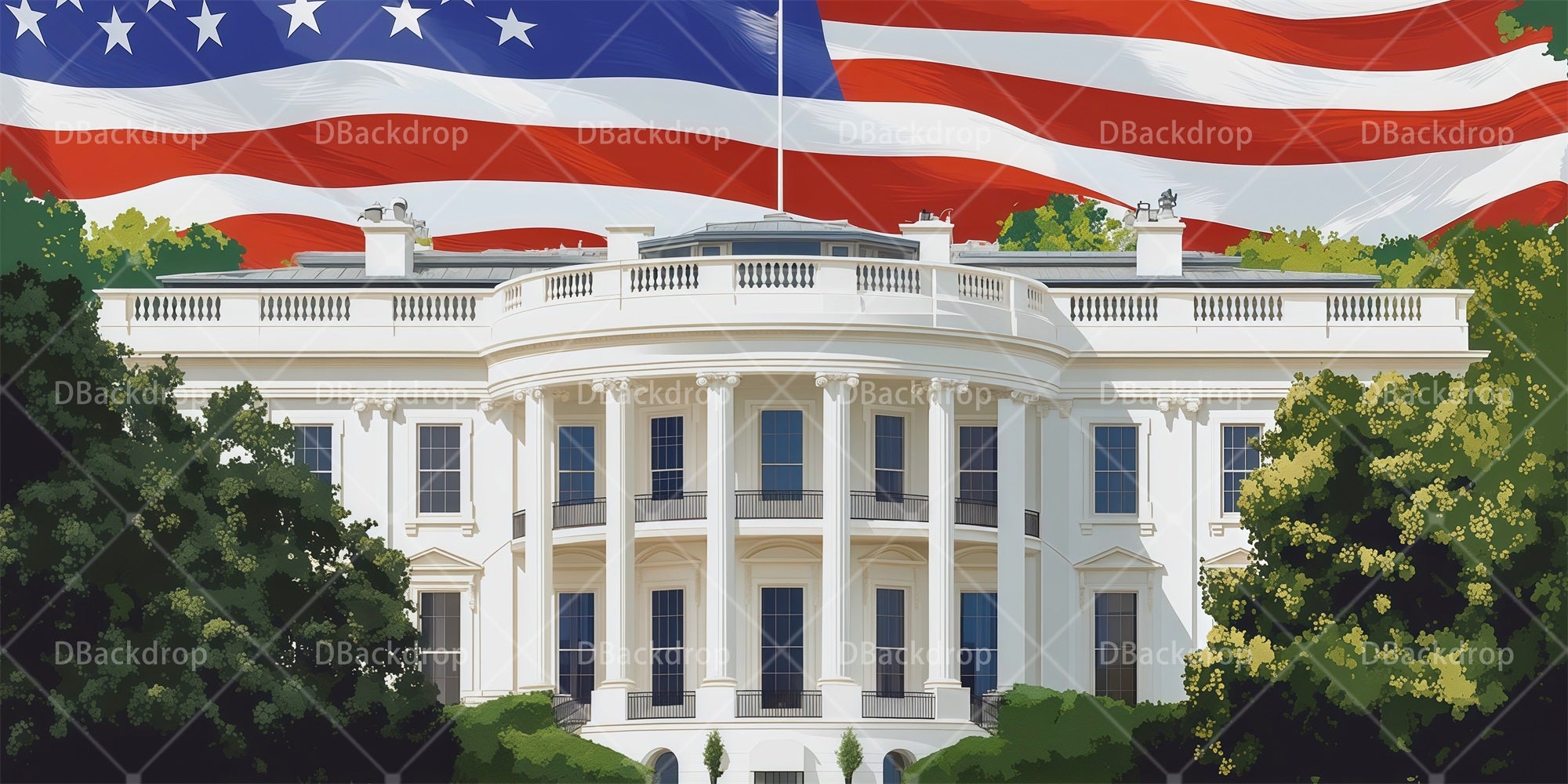Professional Stage Backdrops White House Theater Backdrop RR66-T123