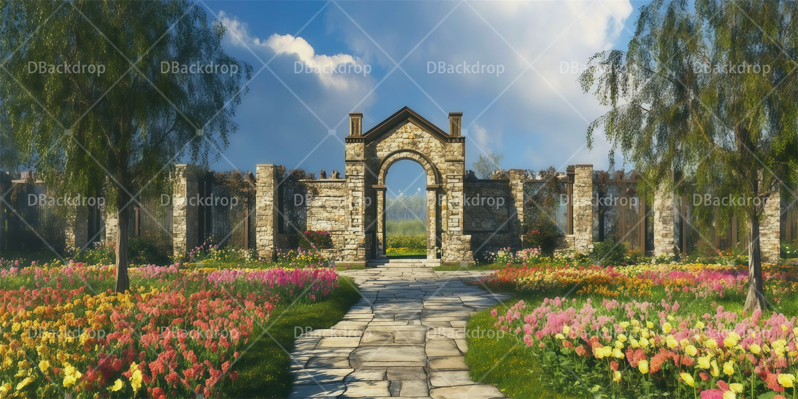 Stage Backdrop Ideas Secret Garden Flourishes Cheap Theater Backdrops RR66-T13