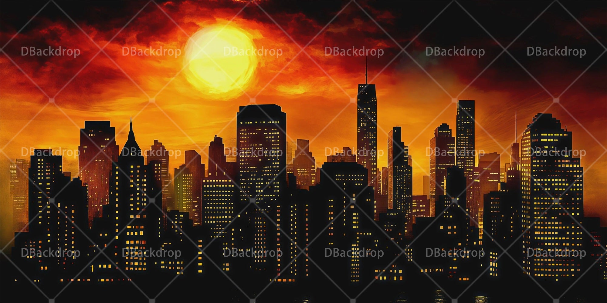 Movie Theater Backdrop Manhattan Style City Performance Backdrop RR66-T25