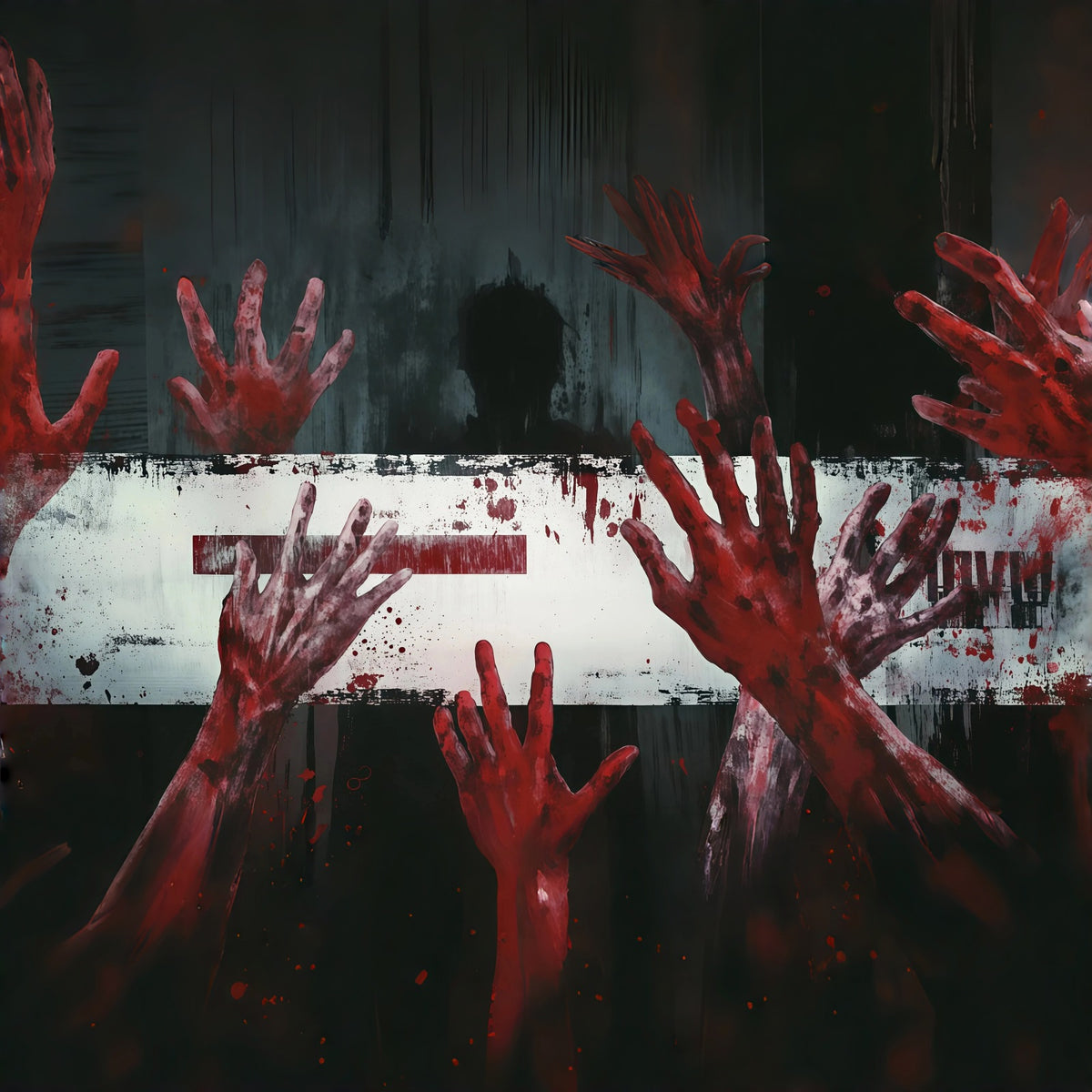 Scary Halloween Garage Door Cover Bloody Hands Shadow Figure Halloween Haunted House Garage Decor RR68-35-1 car