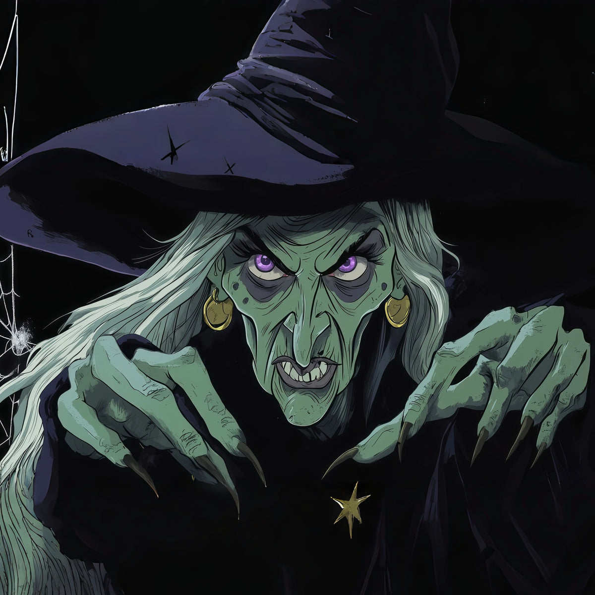 Witch Halloween Garage Door Cover Creepy Green Witch Portrait Two Car Garage Door Halloween Cover RR68-55-1 car