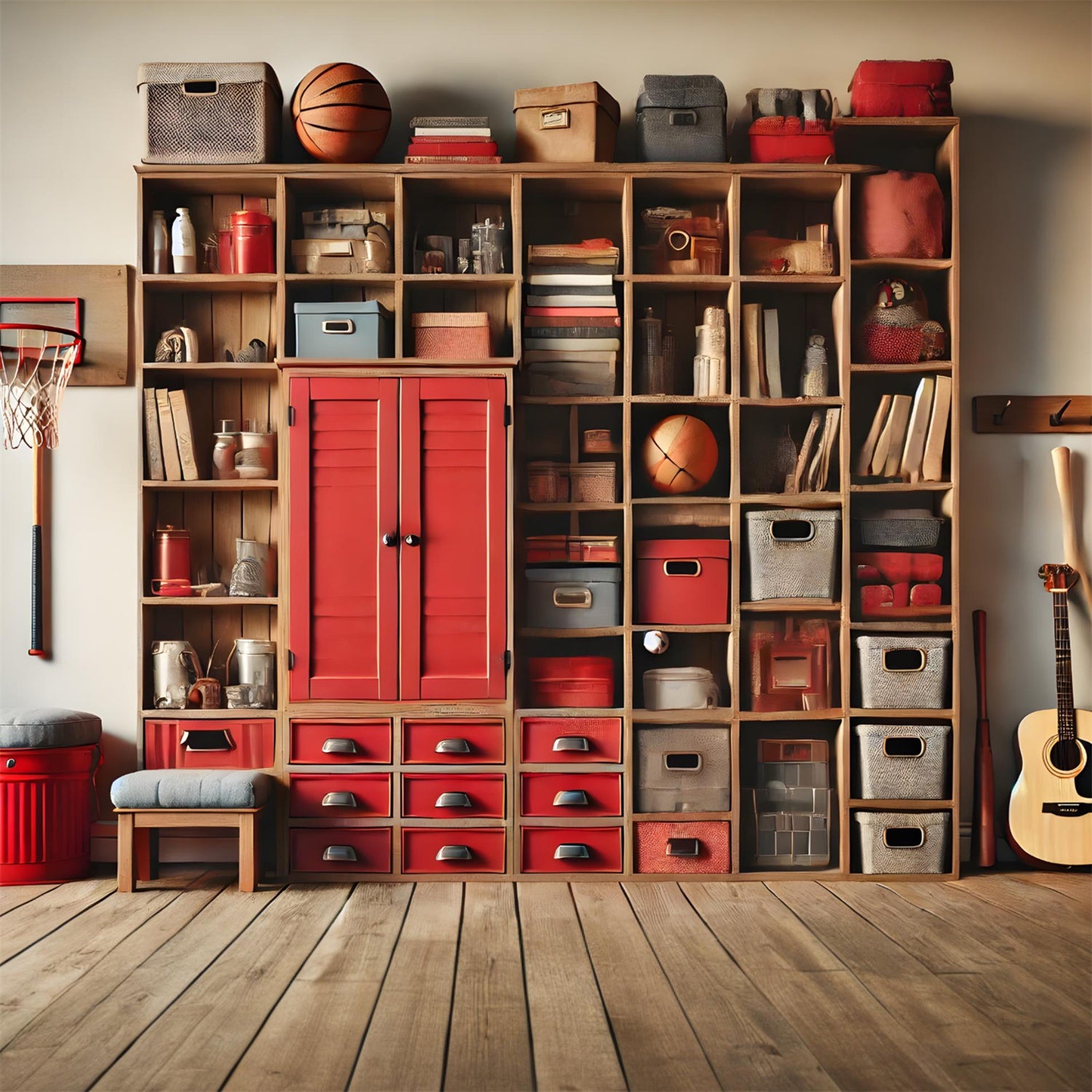 Sports Room Lockers Back to School Backdrop RR7-240