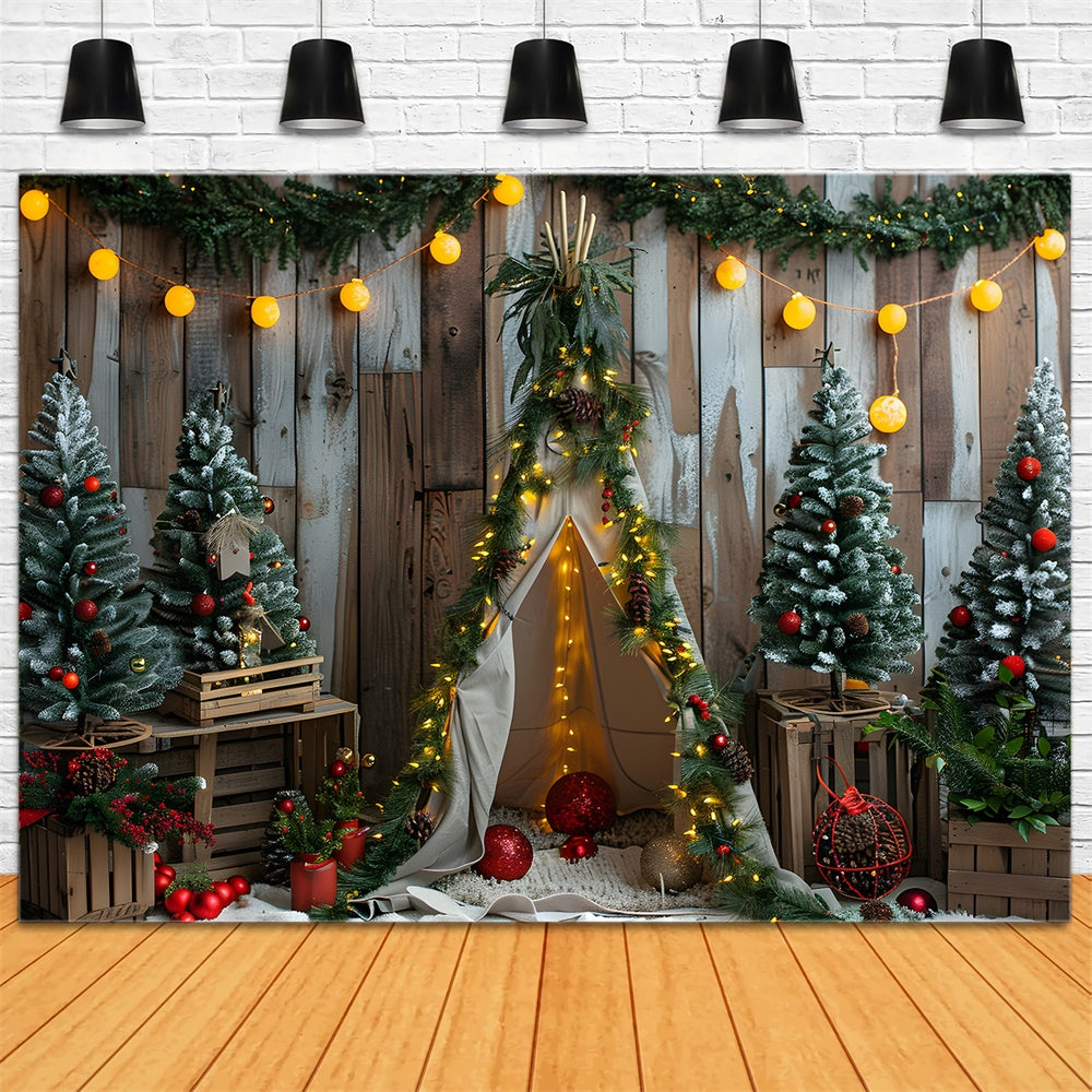 Glowing Lights Tiny Tent Christmas Backdrop RR8-12