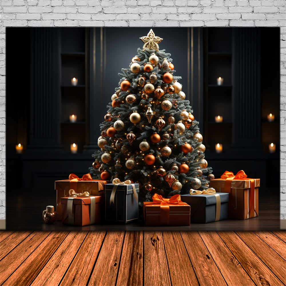 Christmas Festive Tree Candlelight Backdrop RR8-135