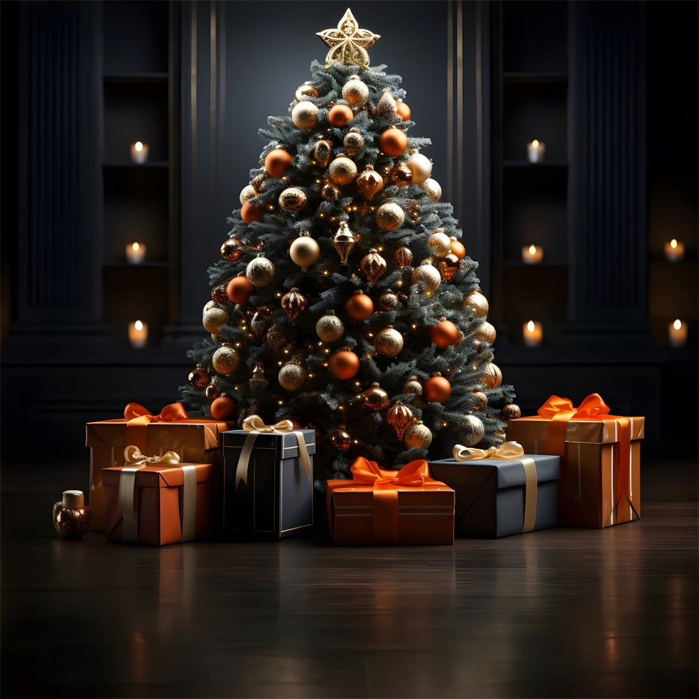 Christmas Festive Tree Candlelight Backdrop RR8-135