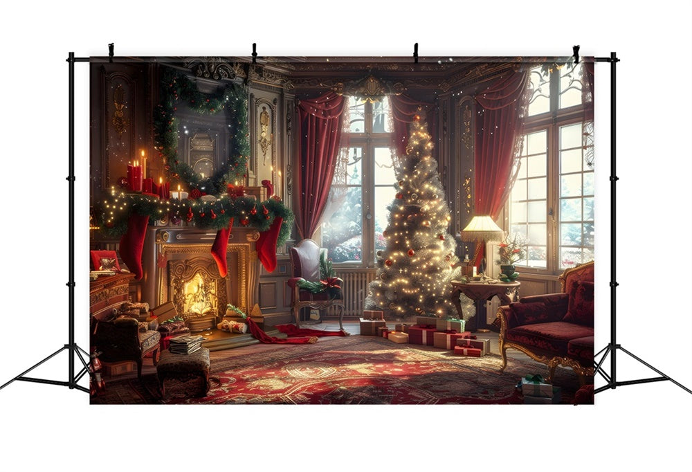 Christmas Festive Room Gifts Tree Backdrop RR8-162