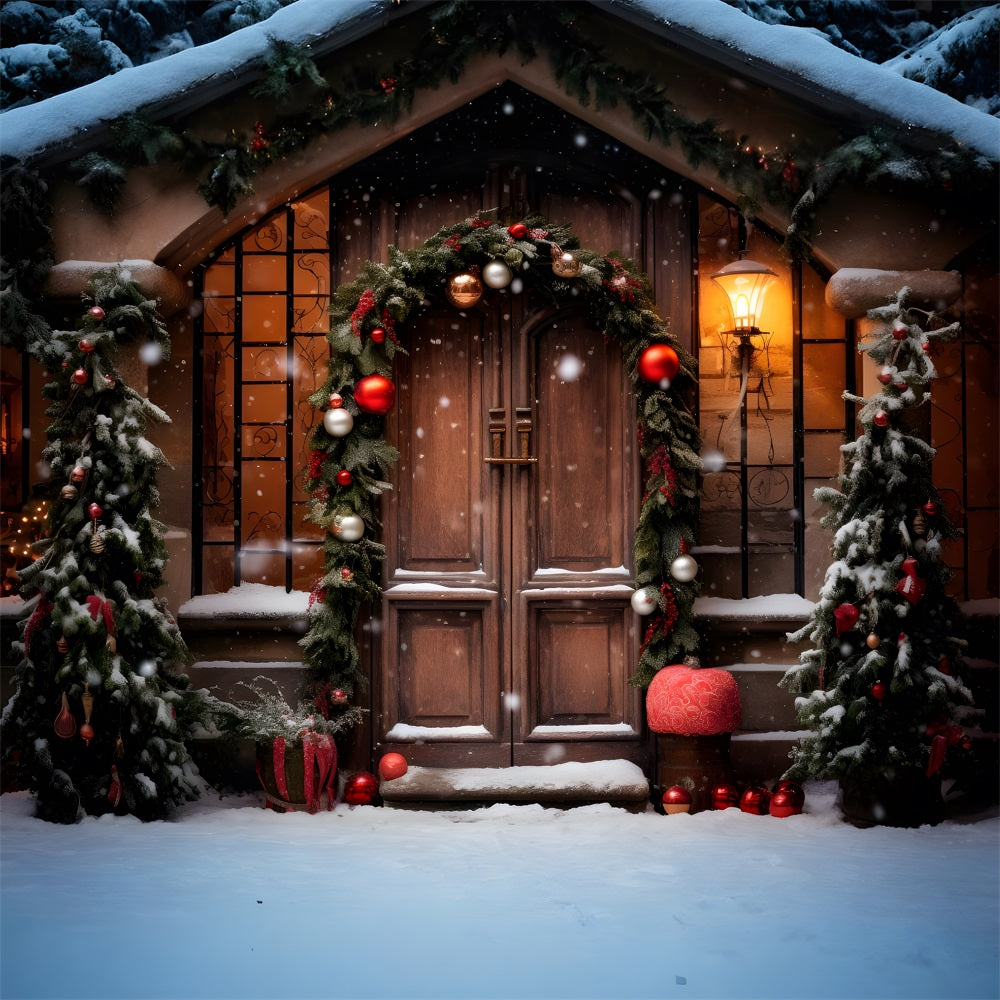 Christmas Rustic Entrance Garland Backdrop RR8-173