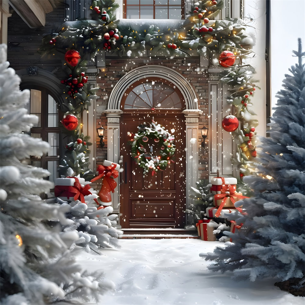 Christmas Festive Home Entrance Gifts Backdrop RR8-182
